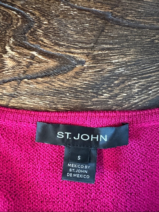 St. John Santana Knit Blazer and Shell Set Fuchsia Size 2 EUC - Picture 9 of 10